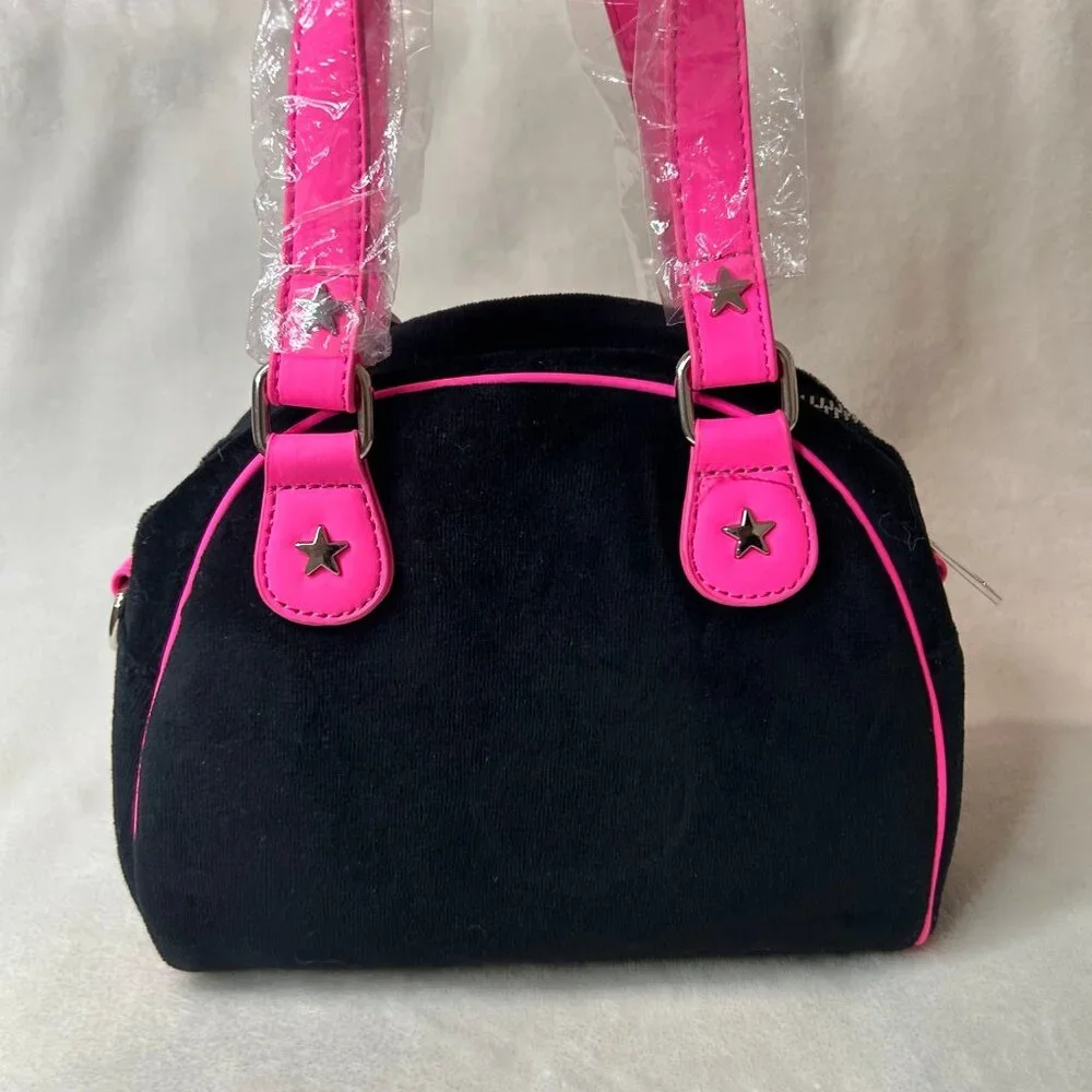 black & neon pink hot bimbo y2k bratz x dollskill purse new never used, but flaw - Picture 2 of 12